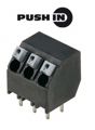 1885540000 - 0.150 3.81mm Black Tube Liquid Crystal Polymer (LCP), Glass Filled Through Hole 45° (135°) Angle with Board Screwless - Push Button Clamp 1 Levels 16-24 AWG Omnimate LSF-SMT