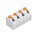 691412220004M - 0.276 7.00mm Gray Bulk Polyamide (PA66), Nylon 6/6 Through Hole, Kinked Pin 45° (135°) Angle with Board Screwless 1 Levels 16-30 AWG WR-TBL Series 4122