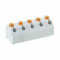 691412420005M - 0.300 7.62mm Gray Bulk Polyamide (PA66), Nylon 6/6 Through Hole, Kinked Pin 45° (135°) Angle with Board Screwless 1 Levels 16-30 AWG WR-TBL Series 4124