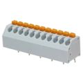 691412320011M - 0.150 3.81mm Gray Bulk Polyamide (PA66), Nylon 6/6 Through Hole, Kinked Pin 45° (135°) Angle with Board Screwless 1 Levels 16-30 AWG WR-TBL Series 4123