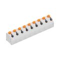 691412220009 - 0.276 7.00mm Gray Bulk Polyamide (PA66), Nylon 6/6 Through Hole, Kinked Pin 45° (135°) Angle with Board Screwless 1 Levels 16-30 AWG WR-TBL Series 4122
