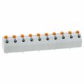 691412420010M - 0.300 7.62mm Gray Bulk Polyamide (PA66), Nylon 6/6 Through Hole, Kinked Pin 45° (135°) Angle with Board Screwless 1 Levels 16-30 AWG WR-TBL Series 4124