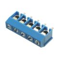 EBBA-05-C-SS-BU - 0.197 5.00mm Blue Bulk Polybutylene Terephthalate (PBT) Through Hole Horizontal with Board Screw - Leaf Spring, Wire Guard 1 Levels 14-22 AWG EB