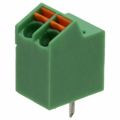 1752104 - 0.138 3.50mm Green Bulk Polyamide (PA), Nylon Through Hole 25° (155°) Angle with Board Screwless - Spring Cage, Tension Clamp 1 Levels 16-26 AWG COMBICON SPTA