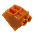 1595740000 - 0.200 5.08mm Orange Bulk Polyamide (PA66), Nylon 6/6 Through Hole 45° (135°) Angle with Board Screw - Clamping Yoke, Tension Sleeve 1 Levels 12-26 AWG Omnimate LP
