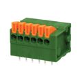 TBL003-254-06GR-2OR - 0.100 2.54mm Green Tray Polyamide (PA66), Nylon 6/6 Through Hole Horizontal with Board Screwless 1 Levels 20-24 AWG TBL003-254