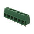 282836-6 - 0.197 5.00mm Green Tray Polyamide (PA66), Nylon 6/6 Through Hole Horizontal with Board Screw - Rising Cage Clamp 1 Levels 16-30 AWG Buchanan