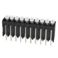 TBLH10V-350-10BK - 0.138 3.50mm Black Tray Liquid Crystal Polymer (LCP) Through Hole Vertical with Board Screwless - Push Button Clamp 1 Levels 16-24 AWG TBLH10V-350