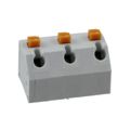 691412420003M - 0.300 7.62mm Gray Bulk Polyamide (PA66), Nylon 6/6 Through Hole, Kinked Pin 45° (135°) Angle with Board Screwless 1 Levels 16-30 AWG WR-TBL Series 4124