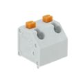 691412420002M - 0.300 7.62mm Gray Bulk Polyamide (PA66), Nylon 6/6 Through Hole, Kinked Pin 45° (135°) Angle with Board Screwless 1 Levels 16-30 AWG WR-TBL Series 4124