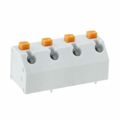 691412420004 - 0.300 7.62mm Gray Bulk Polyamide (PA66), Nylon 6/6 Through Hole, Kinked Pin 45° (135°) Angle with Board Screwless 1 Levels 16-30 AWG WR-TBL Series 4124