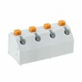 691412420004M - 0.300 7.62mm Gray Bulk Polyamide (PA66), Nylon 6/6 Through Hole, Kinked Pin 45° (135°) Angle with Board Screwless 1 Levels 16-30 AWG WR-TBL Series 4124