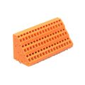 1758050000 - 0.200 5.08mm Orange Bulk Polyamide (PA), Nylon Through Hole 45° (135°) Angle with Board Screwless - Spring Cage, Tension Clamp 3 Levels 14-24 AWG Omnimate LMZF