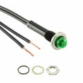 75HR-2212 - Indicator, Pnl-Mnt; Light; Green; Neon; 3/8 in.; 250 V; Nickel; 1/3 W; Brass; 18 AWG