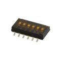97C06SRT - Switch DIP ON OFF SPST 6 Recessed Slide 0.025A 24VDC Gull Wing 1000Cycles 1.27mm SMD T/R