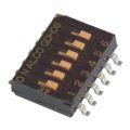 GDH06S - Switch DIP ON OFF SPST 6 Recessed Slide 0.025A 24VDC Gull Wing 1.27mm SMD