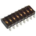 GDS08S - Switch DIP OFF ON SPST 8 Recessed Slide 24VDC 0.4VA Gull Wing 2.54mm SMD