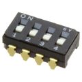 CFS-0402MA - Switch Slide OFF ON 4PST Convex Knob 0.1A 24VDC J-Hook SMD Magazine