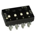219-4LPSJF - Switch DIP OFF ON SPST 4 Extended Slide 0.1A 20VDC J-Bend SMD Tube