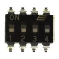 KAJ04TGGT - KAJ Series SPST 4 Position Recessed Actuator Through Hole Low Profile Dip Switch