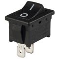 SRB22A2FBBNN - Switch; Rocker; SPST; ON-OFF; Concave; Non-Illuminated; Black; O/I Legend; 10A; 125VAC; QC