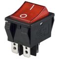 R5BBLKREDFF3 - SWITCH ROCKER DPST 20A 125V