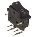 DF62J12S2APQA - Switch; Rocker; DPST; OFF-ON; Blk Rckr Act; Blk SubPanel; O/- Legend; 16A; 250VAC; R/A PC