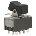 M2042TNW01-DA - Switch; Rocker; 4PDT; ON-NONE-ON; .272" Frame; .365" Black Rocker; 6A; 125VAC; Solder
