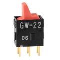 GW22LCP - Rocker Switches DPDT ON-ON RED PADDLE ACTUATOR