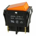 A8A-216-1 - Switch Rocker ON OFF DPST Quick Connect Flat Rocker 16A 250VAC 40000Cycle