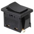 R1966DBLKBLKES - Rocker Switches 15A 125VAC SPDT On-Off-On