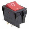 JWL11RC1A/UCV - Rocker Switches SPST TV8 RTD RED CAP BLCK BODY HORZ O I