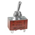 S21A - Switch Toggle ON None OFF DPST Round Lever Solder Lug 15A 250VAC 30VDC Panel Mount with Threads