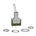M2011ES1W01 - Switch Toggle ON None OFF SPST Small Flat Lever Solder Lug 6A 250VAC 30VDC Panel Mount with Threads