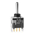 B18AB - NKK SWITCHES B18AB Toggle Switch, Non Illuminated, SPDT, (On)-Off-(On), Through Hole, 100 mA