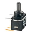G13AH - Switch Toggle ON OFF ON SPDT Round Lever PC Pins 0.1A 28VAC 28VDC 0.4VA PC Mount with Bracket