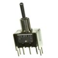 M2018SS2W13 - Switch; Toggle; SPDT; (ON)-OFF-(ON); .413 Bat Actuator; 6A; 125VAC; .250 Str PC W/Brkt