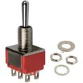 1-1825139-8 - Switch Toggle (ON) OFF (ON) SPDT Baton Toggle Wire Lug 5A 250VAC 28VDC Panel Mount with Threads Bulk