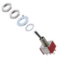 3-1825139-9 - Switch Toggle ON ON ON DPDT Long Baton Toggle Wire Lug 5A 250VAC 28VDC Panel Mount with Threads Bulk