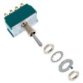 MTA406N - Switch Toggle ON None ON 4PDT Long Bat Toggle Wire Lug 6A 250VAC 28VDC Panel Mount with Threads