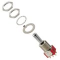 1-1825139-2 - Switch Toggle ON OFF ON DPDT Large Lever Wire Lug 5A 250VAC 28VDC Panel Mount with Threads Bulk