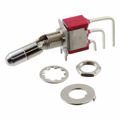 7101K2AV2QE - Switch Toggle ON None ON SPDT Locking Lever PC Pins 5A 250VAC 28VDC PC Mount with Bracket and Threads