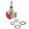 4-1825139-2 - Switch Toggle ON ON (ON) SP3T Baton Lever Wire Lug 5A 250VAC 28VDC Panel Mount with Threads Bulk