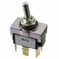 5-6437630-0 - Switch Toggle ON (ON) DPDT Round Toggle Quick Conn 20A 250VAC 30VDC Panel Mount with Threads Bulk