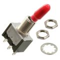 M2012SS1W01-BC - Toggle Switches ON-ON .413 BAT .350 BUSHING SLDR RED CAP