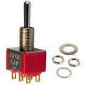 7201SYZBE - C &amp; K COMPONENTS 7201SYZBEToggle Switch, 7000 Series, Non Illuminated, DPDT, On-On, Panel, 5 A