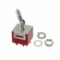 9201KZQE - Switch Toggle ON ON DPDT Locking Lever Solder Lug 6A 250VAC 30VDC Panel Mount with Threads