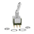M2032LL1G03 - Switch Toggle ON None ON 3PDT Locking Lever PC Pins 0.1A 28VAC 28VDC 0.4VA PC Mount with Threads