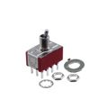 U41MHZ3QE - Switch Toggle ON None ON 4PDT Round Lever Quick Conn 5A 250VAC 28VDC Panel Mount with Threads