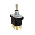 32NT91-12 - Switch Toggle ON ON ON DPDT Round Toggle Quick Conn 20A 277VAC 250VDC Panel Mount with Threads